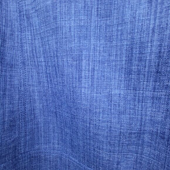 Tahari Arthur S. Levine Blue Denim Look Turn Lock Button Shift Dress Size 4 - Picture 5 of 8